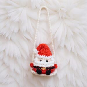 Swinging Santa Amigurumi Crochet Pattern - Festive DIY Car Hanging Ornament - Instant Download PDF