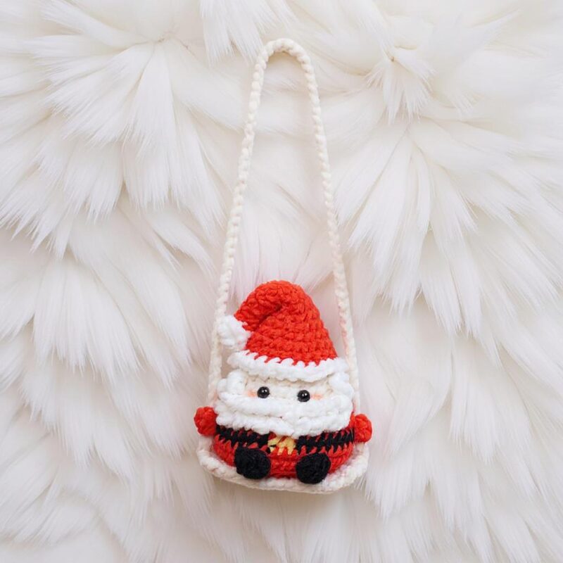 Swinging Santa Amigurumi Crochet Pattern - Festive DIY Car Hanging Ornament - Instant Download PDF