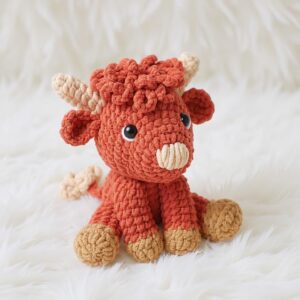 Highland Cow Amigurumi Crochet Pattern - Adorable DIY Stuffed Animal Toy - Instant Download PDF