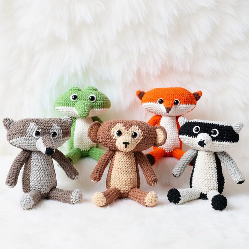 Wild Animal Amigurumi Crochet Pattern Bundle - Adorable DIY Stuffed Toys - Instant Download PDF