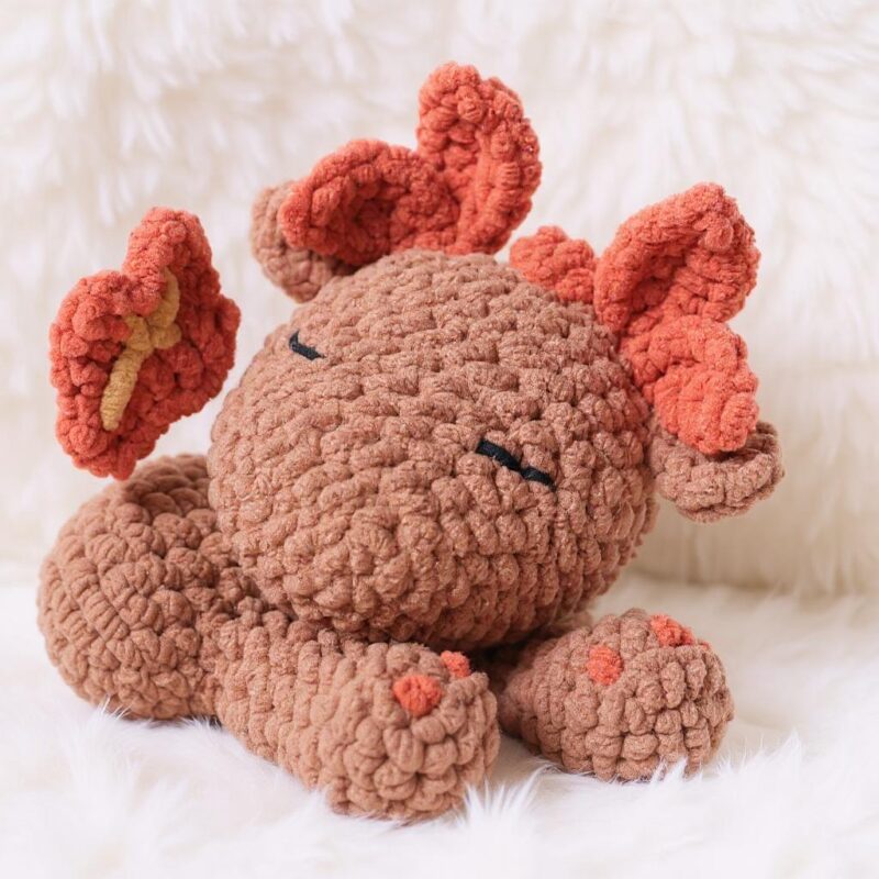Sleeping Autumn Dragon Amigurumi Crochet Pattern - Whimsical DIY Stuffed Animal Toy - Instant Download PDF - Image 4