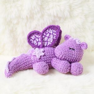 Sleeping Butterfly Dragon Amigurumi Crochet Pattern - Whimsical DIY Stuffed Animal Toy - Instant Download PDF