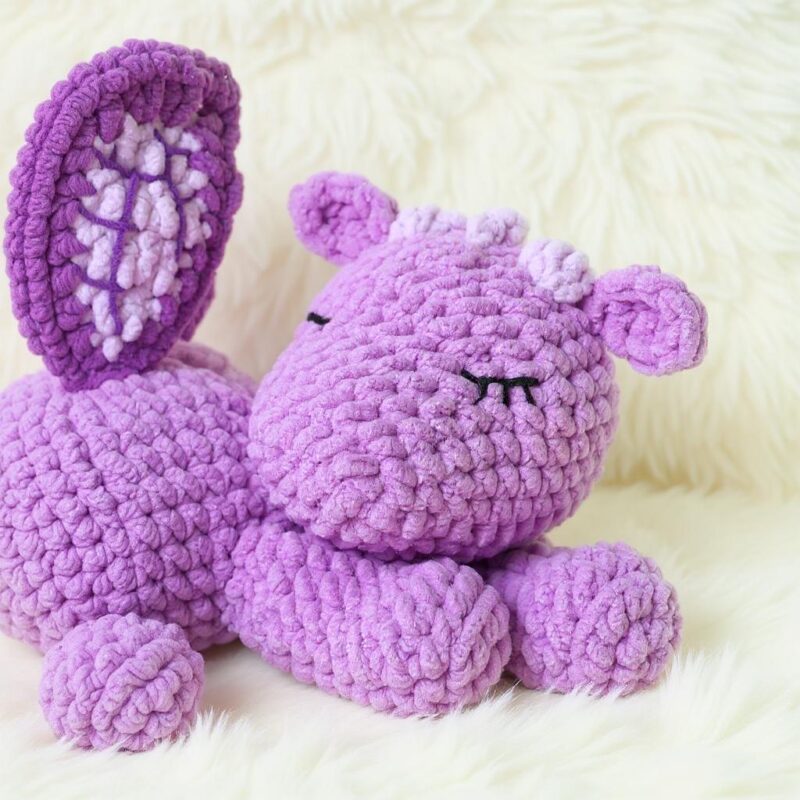 Sleeping Butterfly Dragon Amigurumi Crochet Pattern - Whimsical DIY Stuffed Animal Toy - Instant Download PDF - Image 4