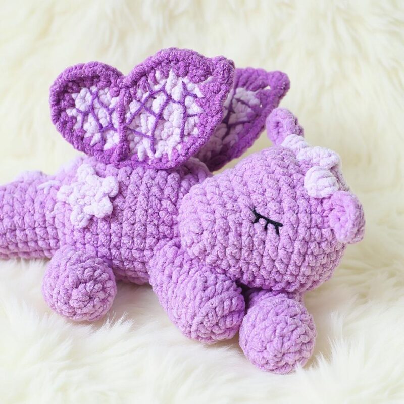 Sleeping Butterfly Dragon Amigurumi Crochet Pattern - Whimsical DIY Stuffed Animal Toy - Instant Download PDF - Image 5