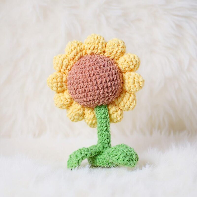 Smiley Sunflower Amigurumi Crochet Pattern - Cheerful DIY Flower Plush - Instant Download PDF - Image 4