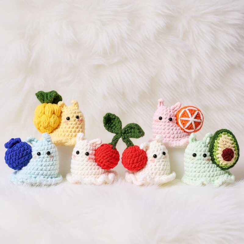 Snail Fruitsies Amigurumi Crochet Pattern - No-Sew - DIY Stuffed Animal Toy - Instant Download PDF
