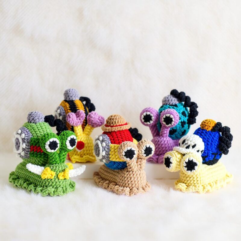 Snail Family Amigurumi Crochet Pattern - Adorable DIY Stuffed Animal Toys - Instant Download PDF