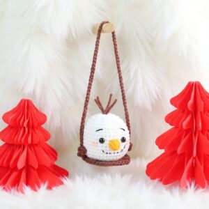 Swinging Snowman Amigurumi Crochet Pattern - Adorable DIY Car Hanging Ornament - Instant Download PDF