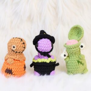 Spooky Dinosaur Squad Amigurumi Crochet Pattern - DIY Halloween Stuffed Animal Toys - Instant Download PDF