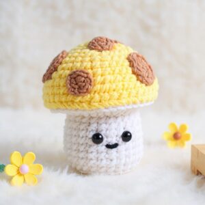 Spotted Sunshine Mushroom Amigurumi Crochet Pattern - Whimsical DIY Stuffed Toy - Instant Download PDF