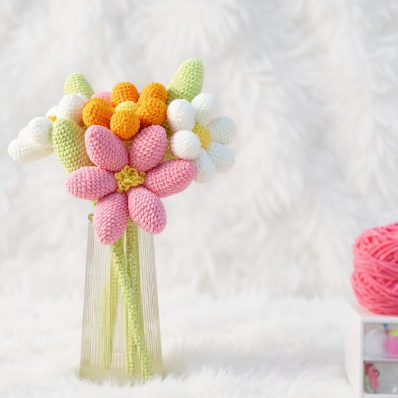 Spring Bouquet Amigurumi Crochet Pattern - Charming DIY Flower Decor - Instant Download PDF