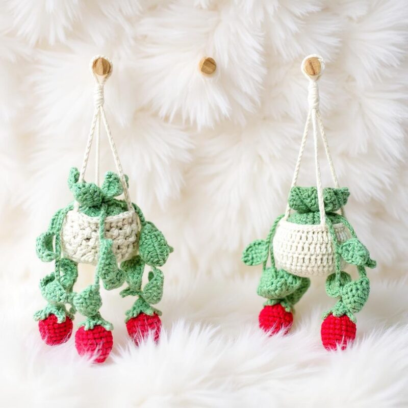 Strawberry Basket Amigurumi Crochet Pattern - Adorable - DIY Play Food & Decor - Instant Download PDF