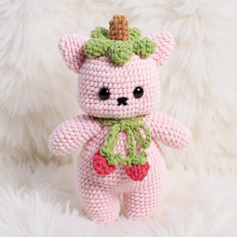Strawberry Cat Amigurumi Crochet Pattern - Adorable DIY Stuffed Animal Toy - Instant Download PDF - Image 4