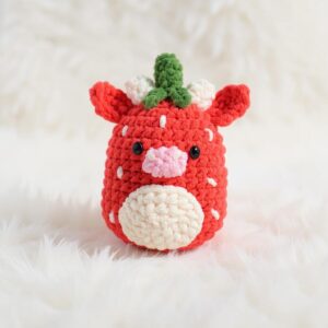 Strawberry Cow Amigurumi Crochet Pattern - Adorable DIY Stuffed Animal Toy - Instant Download PDF