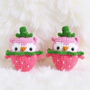 Strawberry Owl Amigurumi Crochet Pattern - Adorable DIY Stuffed Animal Toy - Instant Download PDF