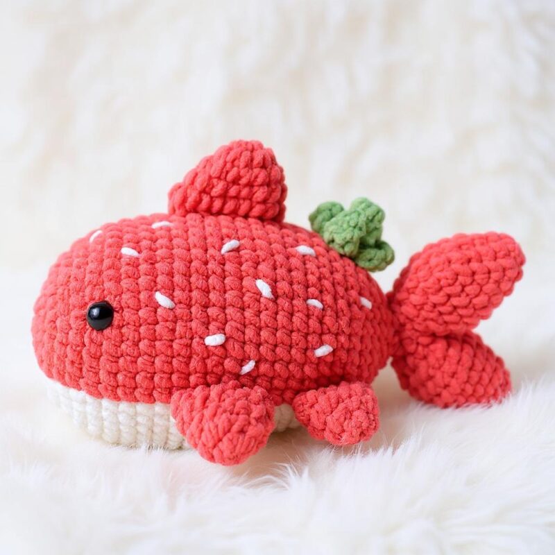 Strawberry Shark Amigurumi Crochet Pattern - Adorable DIY Stuffed Animal Toy - Instant Download PDF