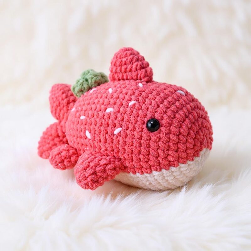 Strawberry Shark Amigurumi Crochet Pattern - Adorable DIY Stuffed Animal Toy - Instant Download PDF - Image 2