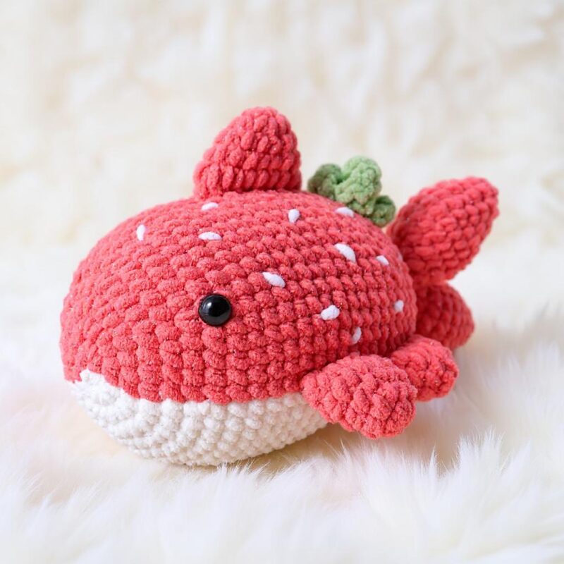 Strawberry Shark Amigurumi Crochet Pattern - Adorable DIY Stuffed Animal Toy - Instant Download PDF - Image 3
