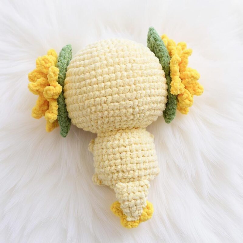 Sunflower Axolotl Amigurumi Crochet Pattern - Adorable DIY Stuffed Animal Toy - Instant Download PDF - Image 3
