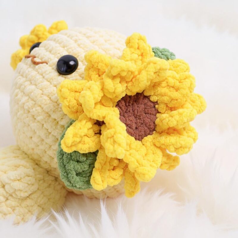 Sunflower Axolotl Amigurumi Crochet Pattern - Adorable DIY Stuffed Animal Toy - Instant Download PDF - Image 4