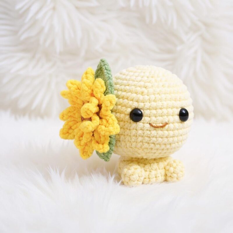 Sunflower Axolotl Amigurumi Crochet Pattern - Adorable DIY Stuffed Animal Toy - Instant Download PDF - Image 5