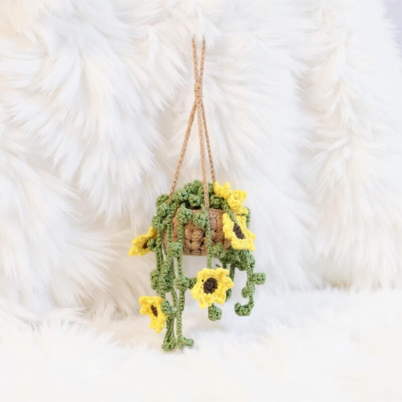 Sunflower Basket Amigurumi Crochet Pattern - Charming DIY Home Decor - Instant Download PDF