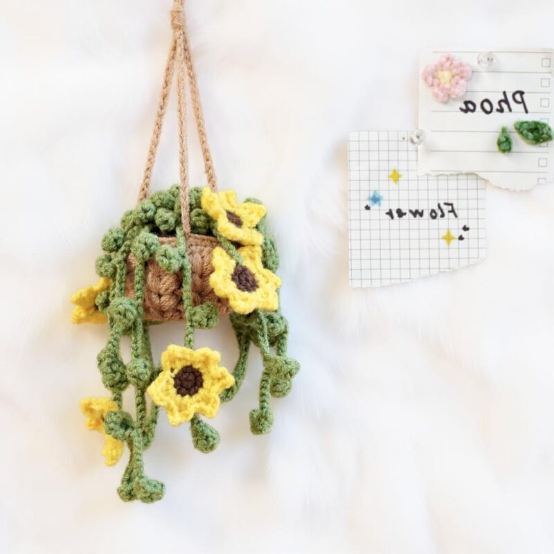 Sunflower Basket Amigurumi Crochet Pattern - Charming DIY Home Decor - Instant Download PDF - Image 4