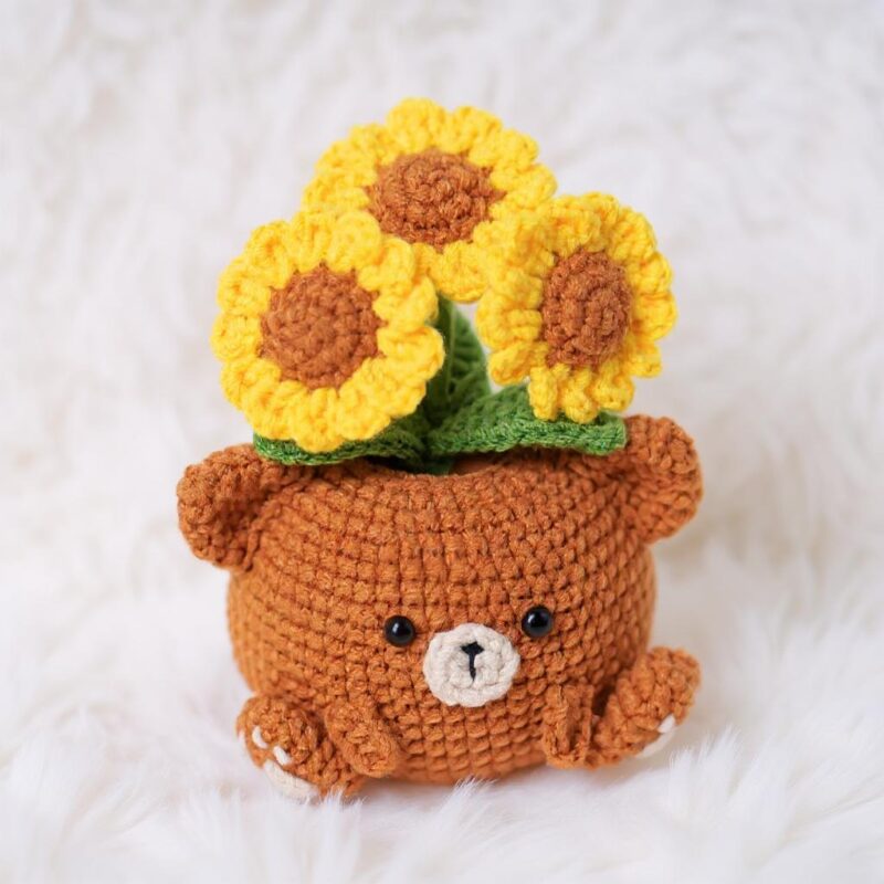 Sunflower Bear Amigurumi Crochet Pattern - Adorable DIY Stuffed Animal Toy - Instant Download PDF - Image 2
