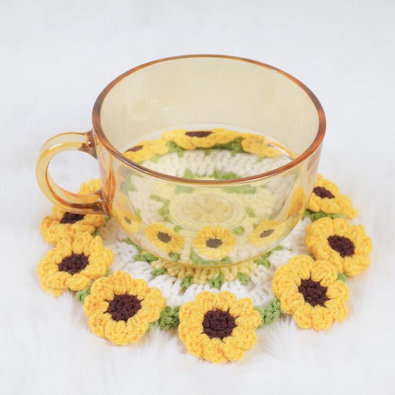 Sunflower Coaster and Pot Amigurumi Crochet Pattern - Cute DIY Home Decor - Instant Download PDF - Image 4
