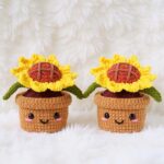 Sunflower Amigurumi Crochet Pattern - Cheerful DIY Potted Plant Decor - Instant Download PDF