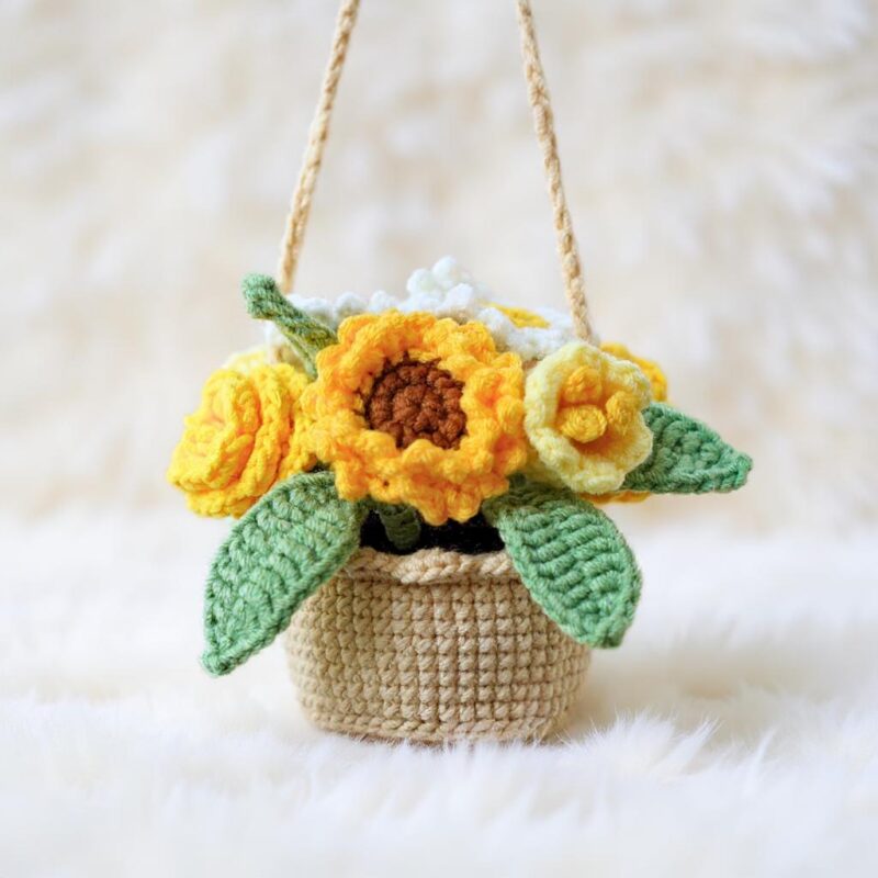 Sunshine Bloom Basket Crochet Pattern - Charming DIY Home Decor - Instant Download PDF - Image 3