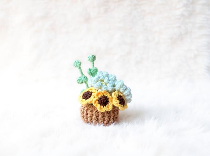 Sunshine Bouquet Basket Crochet Pattern - Charming DIY Home Decor - Instant Download PDF - Image 5