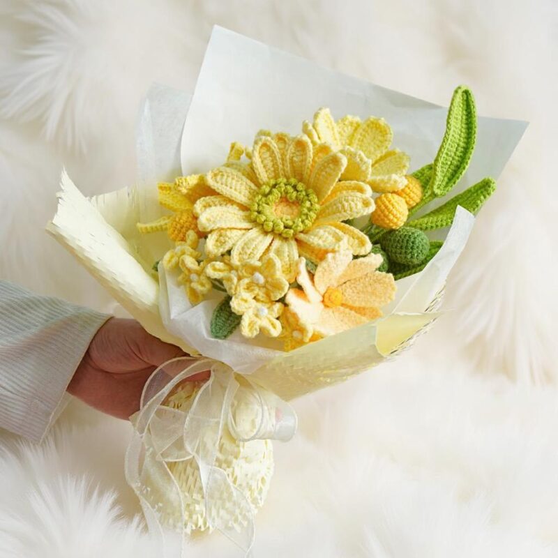 Sunshine Bouquet Amigurumi Crochet Pattern - Cheerful DIY Flower Decor - Instant Download PDF