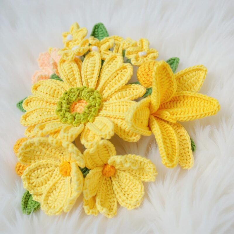 Sunshine Bouquet Amigurumi Crochet Pattern - Cheerful DIY Flower Decor - Instant Download PDF - Image 3