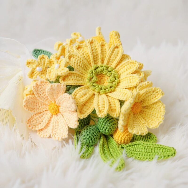 Sunshine Bouquet Amigurumi Crochet Pattern - Cheerful DIY Flower Decor - Instant Download PDF - Image 4