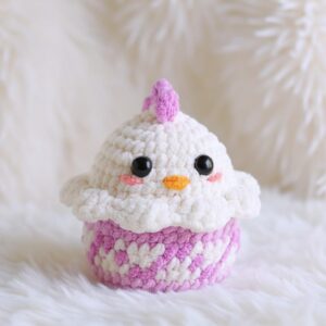 Lilac Chick in Egg Amigurumi Crochet Pattern - Sweet DIY Stuffed Animal Toy - Instant Download PDF