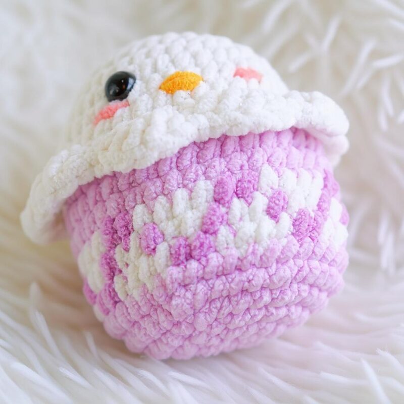 Lilac Chick in Egg Amigurumi Crochet Pattern - Sweet DIY Stuffed Animal Toy - Instant Download PDF - Image 5