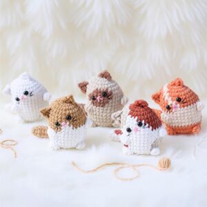 Tilted Head Cat Amigurumi Crochet Pattern Bundle - Adorable DIY Stuffed Animal Toys - Instant Download PDF