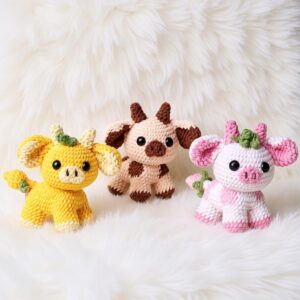 Sweet Treat Cows Amigurumi Crochet Pattern - Adorable DIY Stuffed Animal Toy - Instant Download PDF