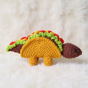 Taco Stegosaurus Amigurumi Crochet Pattern - Whimsical DIY Stuffed Dinosaur Toy - Instant Download PDF
