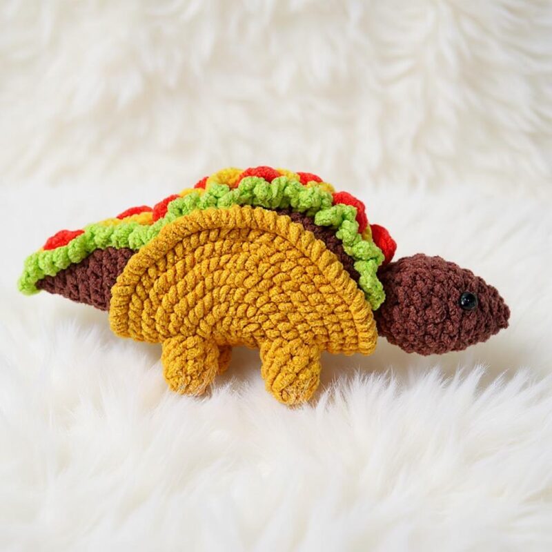 Taco Stegosaurus Amigurumi Crochet Pattern - Whimsical DIY Stuffed Dinosaur Toy - Instant Download PDF - Image 5