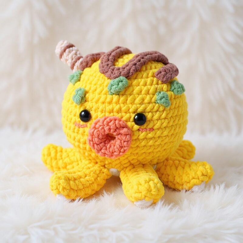 Takoyaki Amigurumi Crochet Pattern - Kawaii DIY Stuffed Food Toy - Instant Download PDF - Image 2