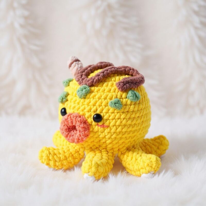 Takoyaki Amigurumi Crochet Pattern - Kawaii DIY Stuffed Food Toy - Instant Download PDF - Image 4