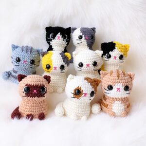 Tiny Cats Bundle Amigurumi Crochet Pattern - Adorable DIY Stuffed Animal Toys - Instant Download PDF