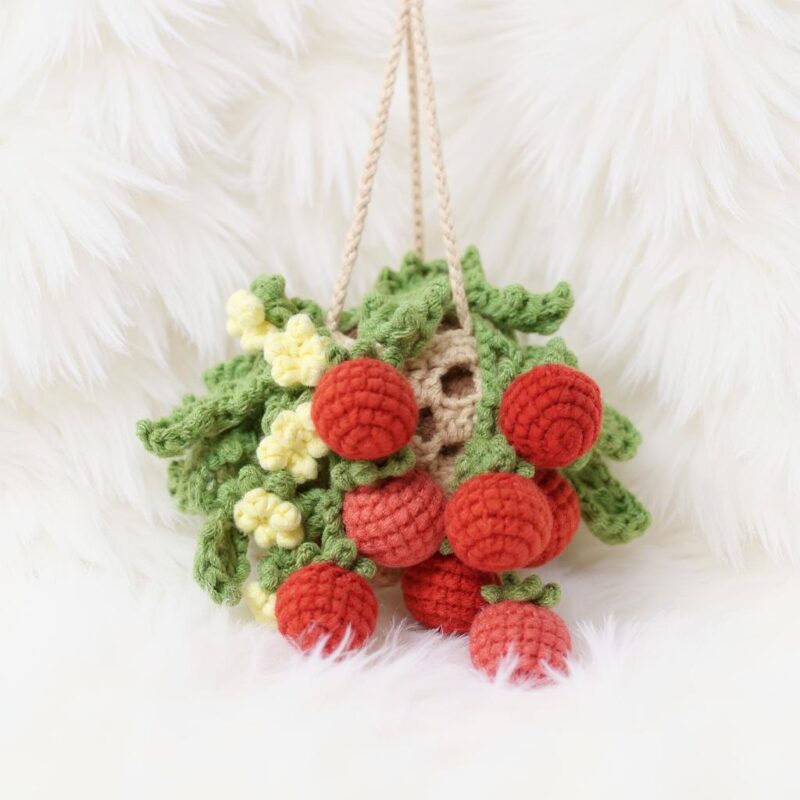 Tomato Basket Amigurumi Crochet Pattern - Charming DIY Play Food Set - Instant Download PDF