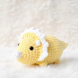 Triceratops Amigurumi Crochet Pattern - No-Sew - DIY Stuffed Dinosaur Toy - Instant Download PDF