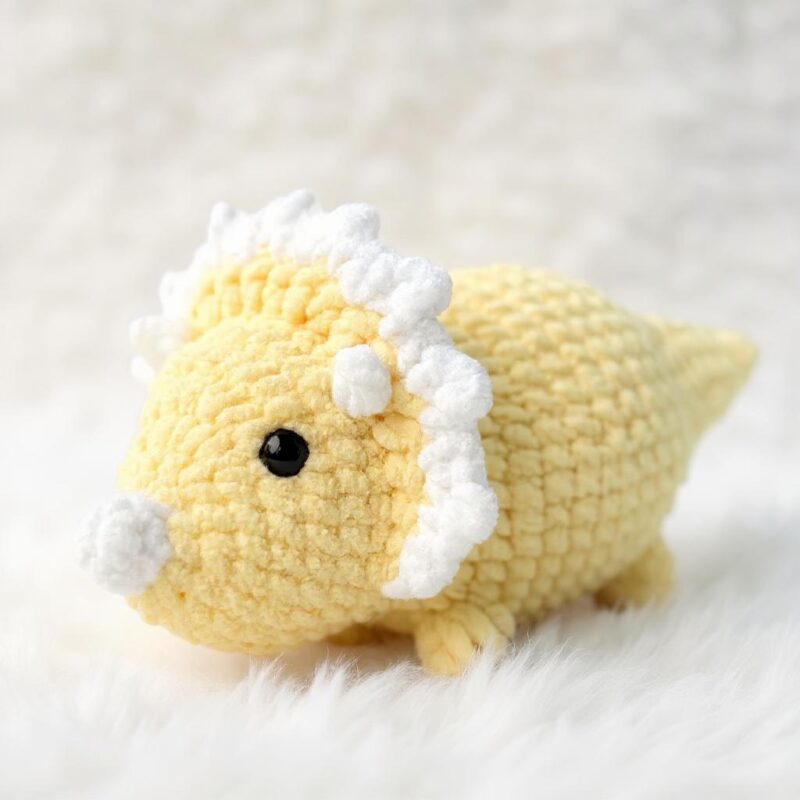 Triceratops Amigurumi Crochet Pattern - No-Sew - DIY Stuffed Dinosaur Toy - Instant Download PDF - Image 4