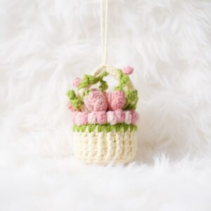 Tulip Flower Basket Amigurumi Crochet Pattern - Charming DIY Home Decor - Instant Download PDF
