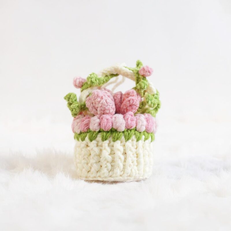 Tulip Flower Basket Amigurumi Crochet Pattern - Charming DIY Home Decor - Instant Download PDF - Image 4