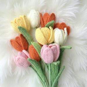 Tulip Flower Amigurumi Crochet Pattern - Charming DIY Plush Flower Decor - Instant Download PDF